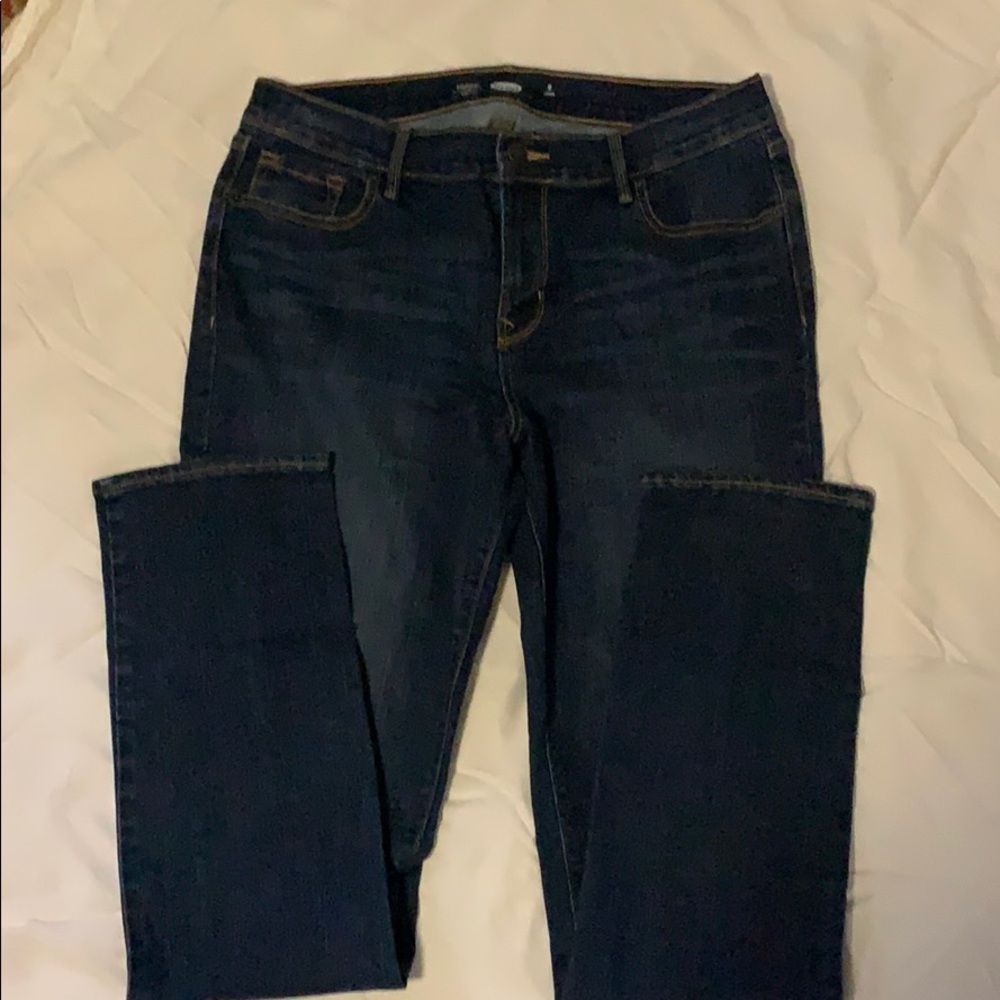 Old Navy Straight Dark Denim Jeans-8 L